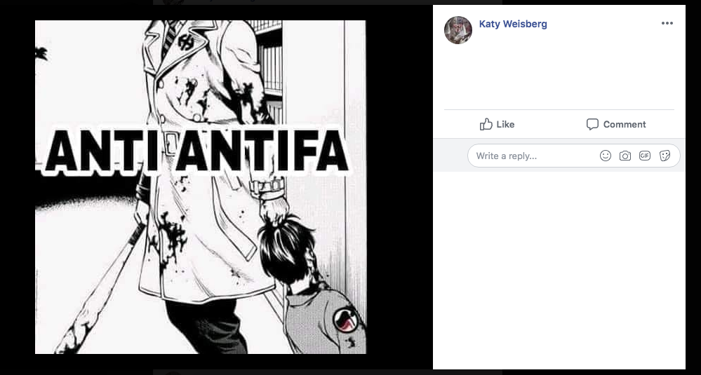 Katy Weisberg posts an image of violence