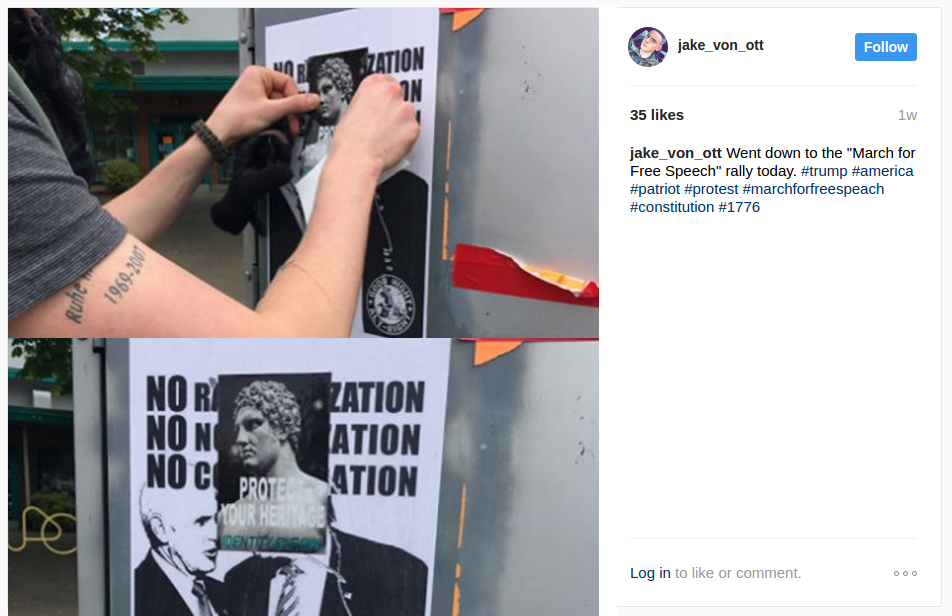 Jake Von Ott puts up white nationalist propaganda on NE 82nd Ave