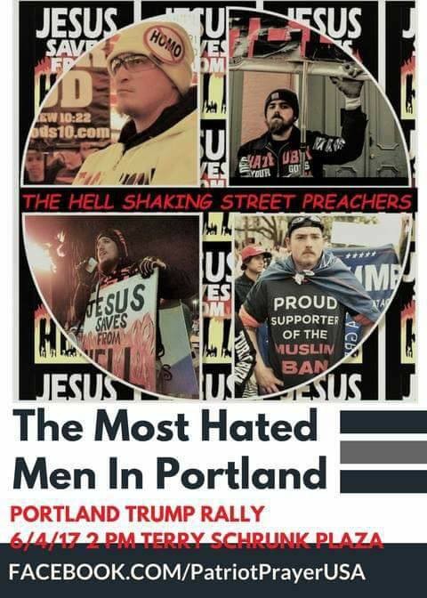 Joey Gibson advertises the Hell Shaking Street Preachers