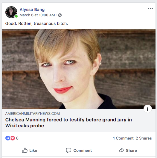Vinsonhaler insults Chelsea Manning