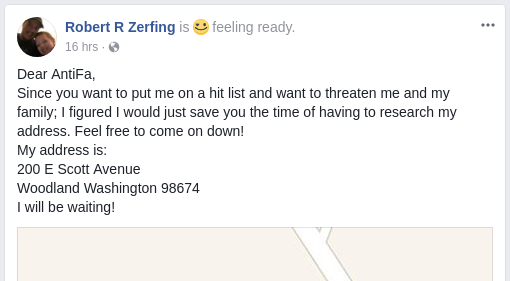 along with other Patriot Prayer members, Robert Zerfing pretended that a do-not-serve list was some sort of 