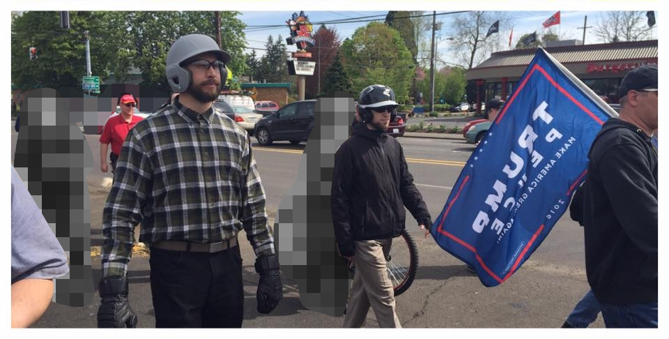 neo-nazi David Woods at Joey Gibson's Montavilla march.