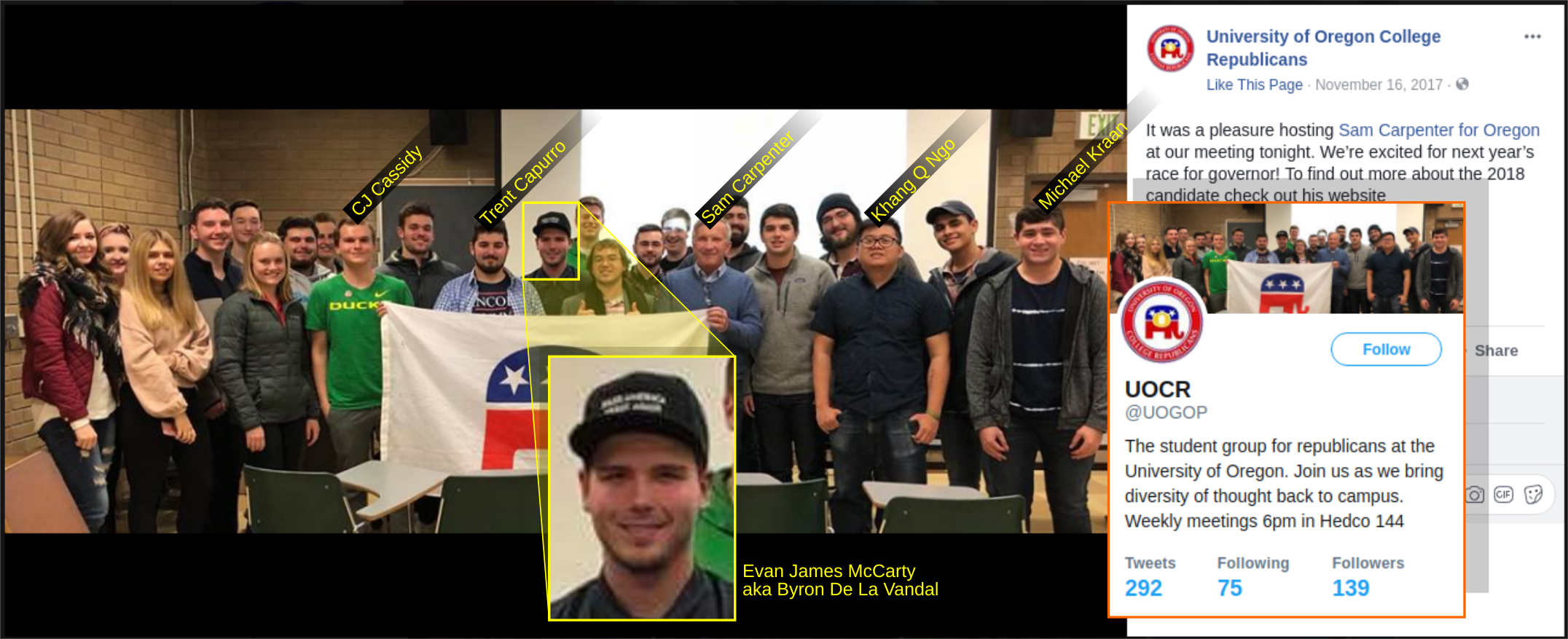 Evan McCarty with UO College Republicans
