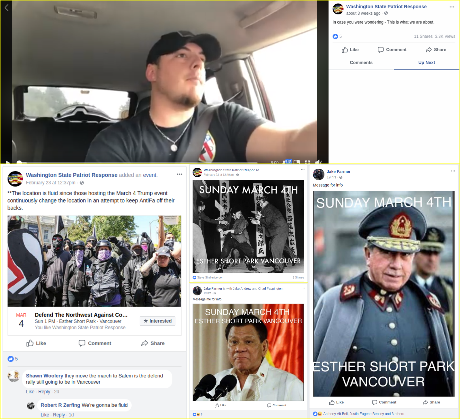 Washington State Patriot Response threatens fascist violence and murder on facebook
