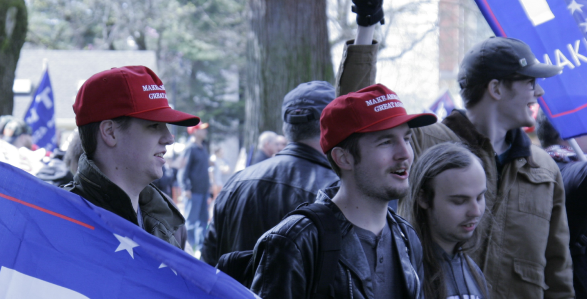 Trump supporters mingled with fascists at rallies in Vancouver and Lake Oswego early in 2017
