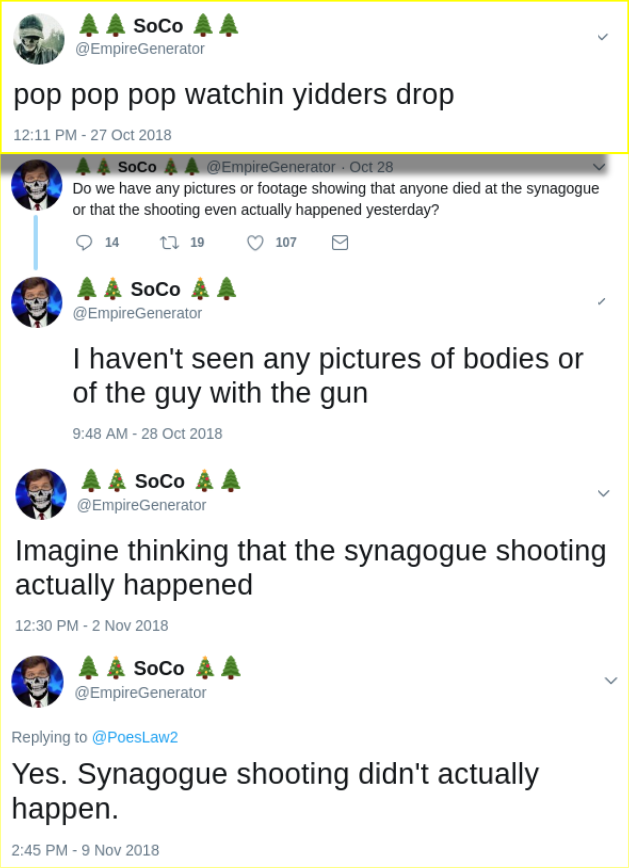 Matt Blais celebrates synagogue shooting while also suggesting it never happened