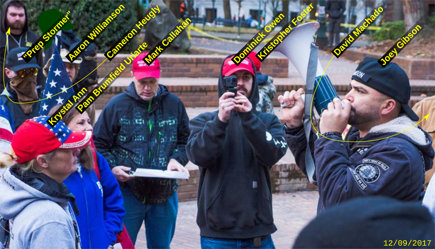 Dominick Owen attends a Patriot Prayer anti-immigrant hate rally