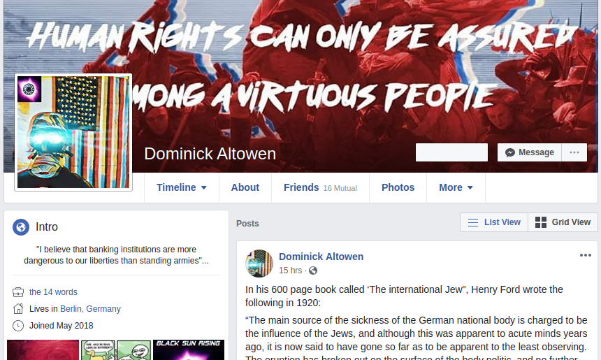 Dominick Owen is a fascist
