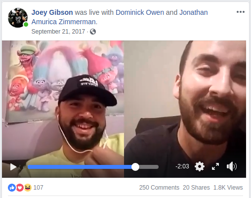 Dominick Owen does a facebook live interview with Joey Gibson