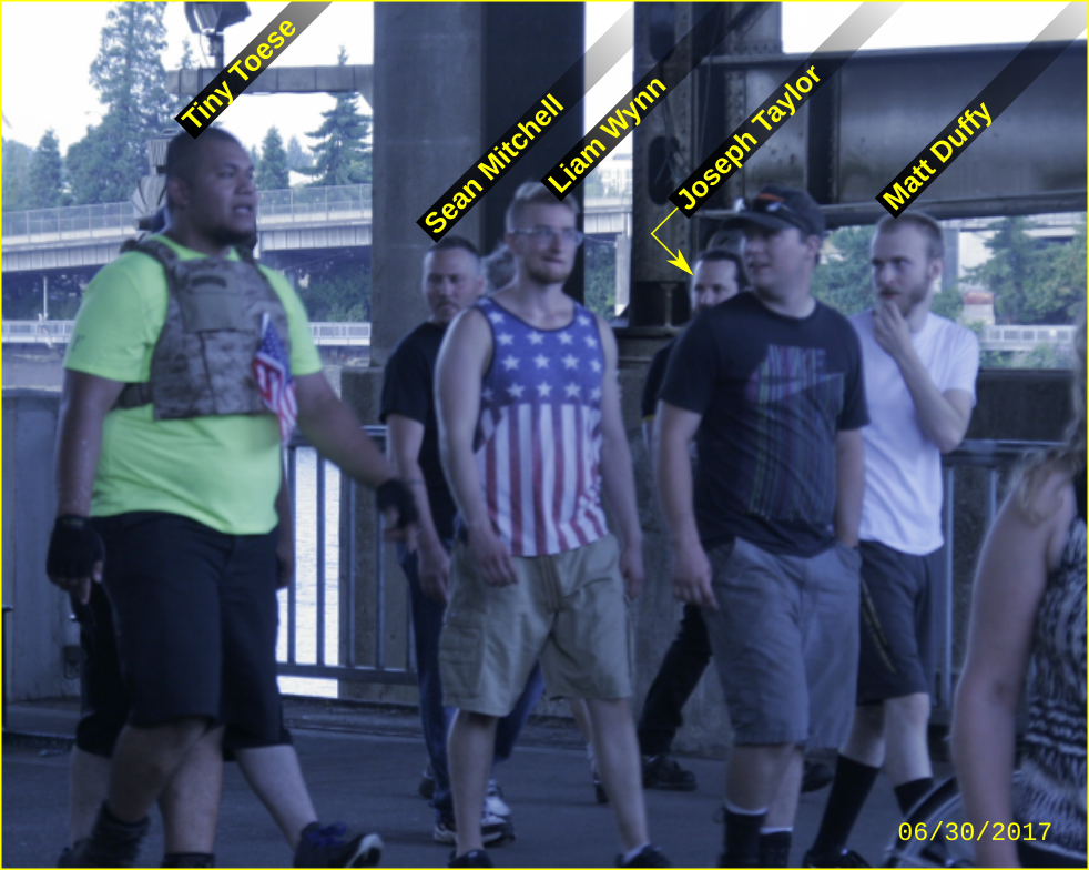 Tiny Toese marches with fascists at a Patriot Prayer rally