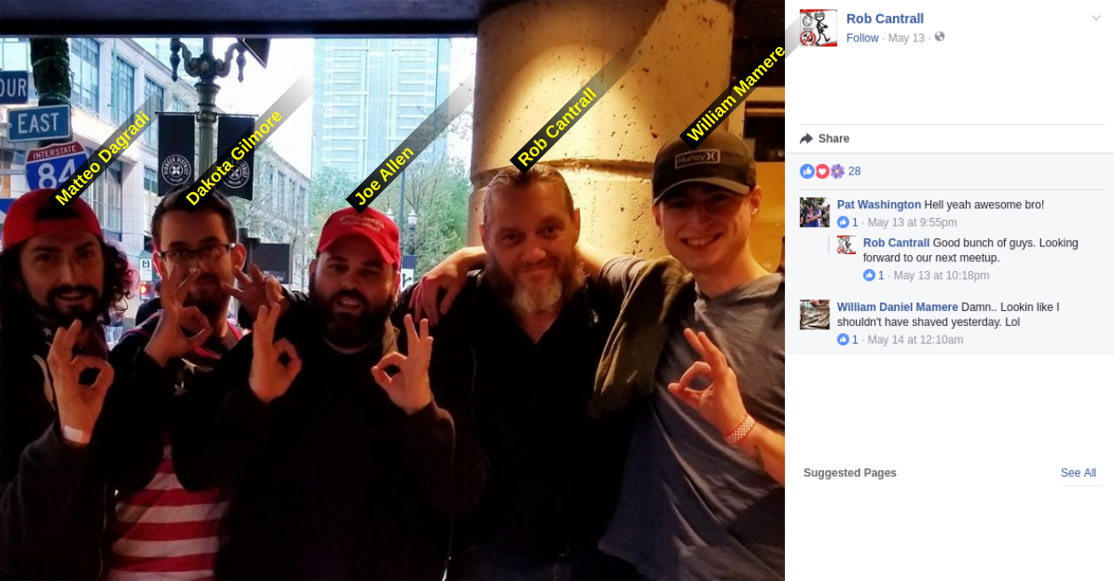 Gilmore in a group photo with fellow Proud Boys
