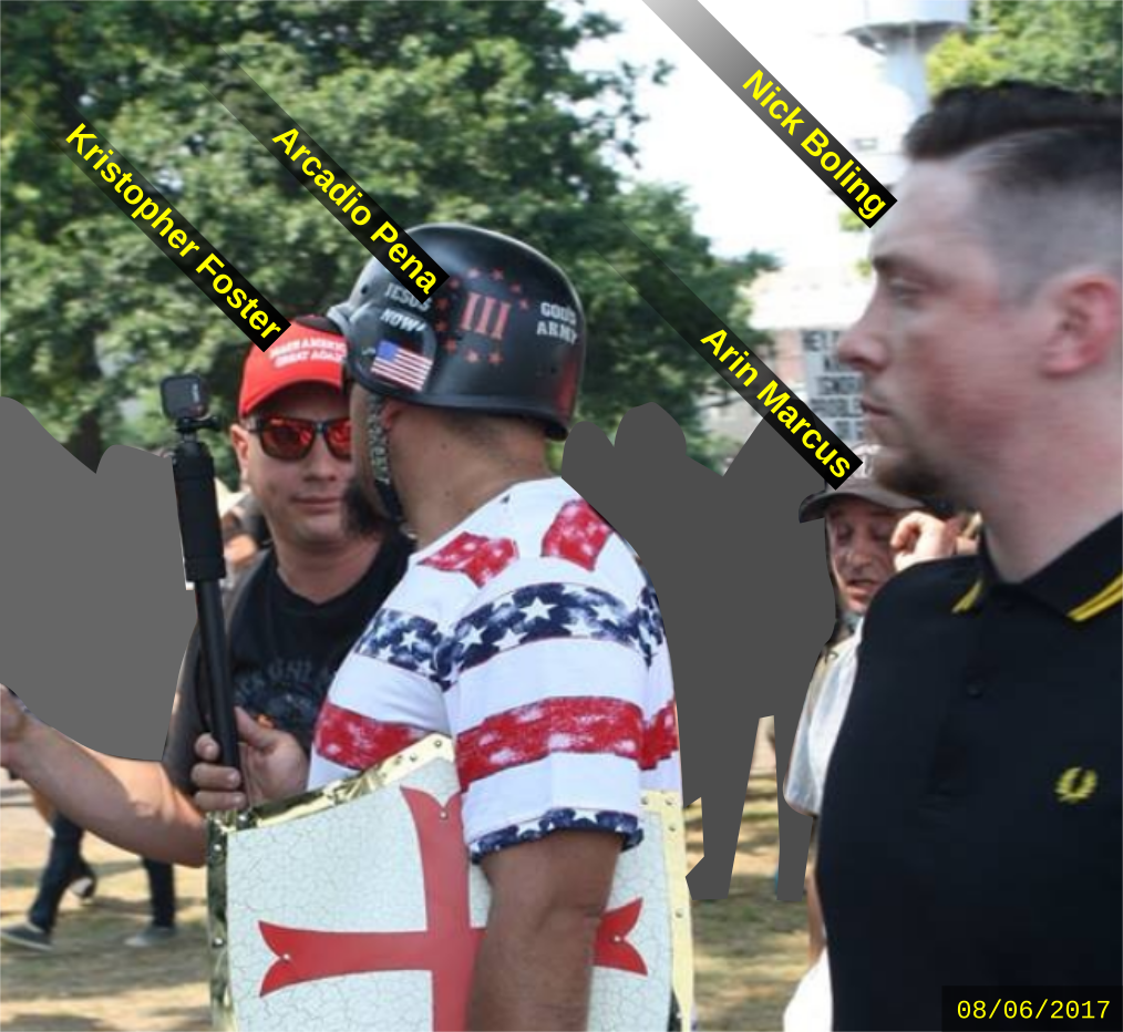 Nick Boling attends a Patriot Prayer rally with other fascists