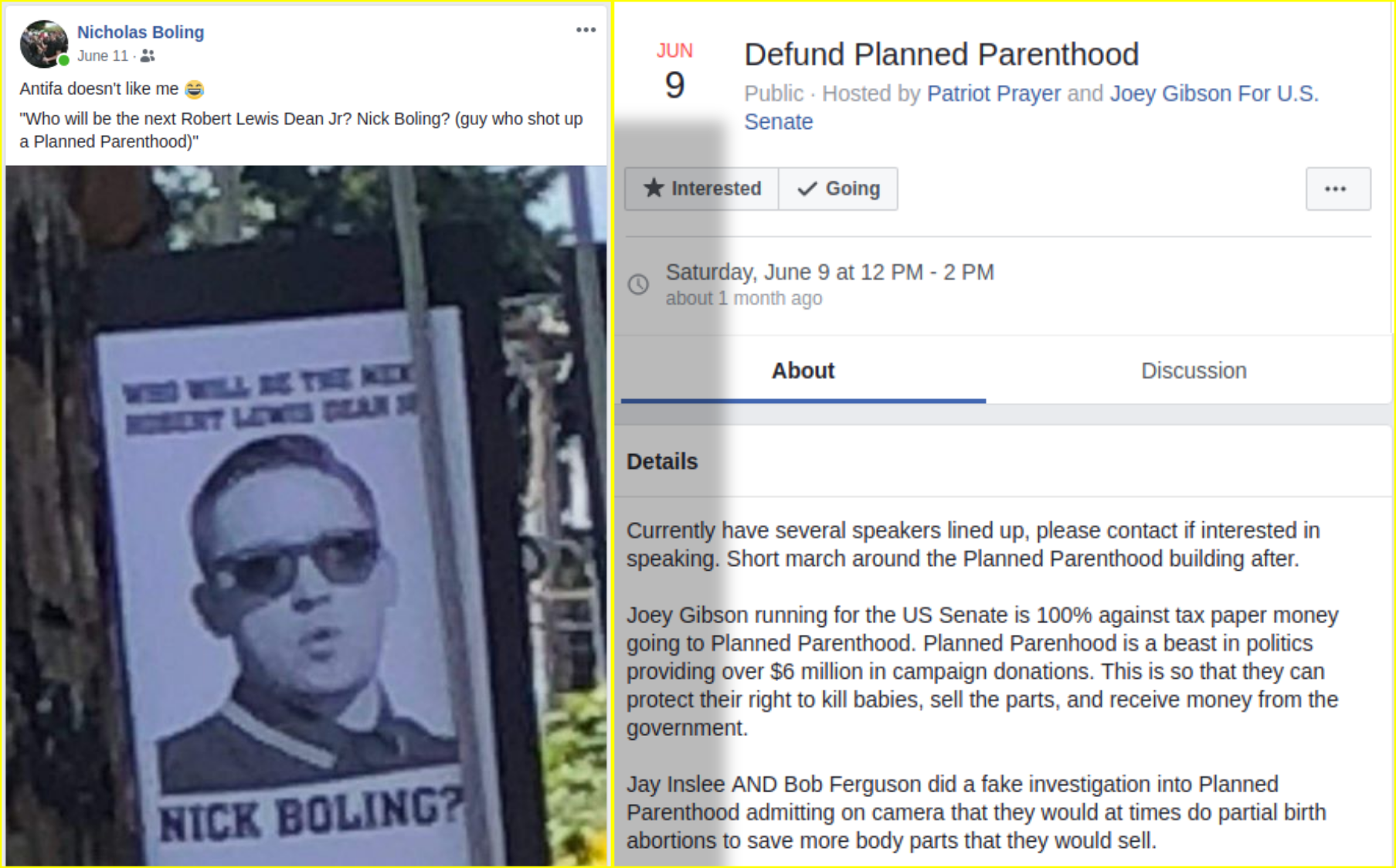 Nick Boling attends an anti-abortion rally using rhetoric that has inspired shootings