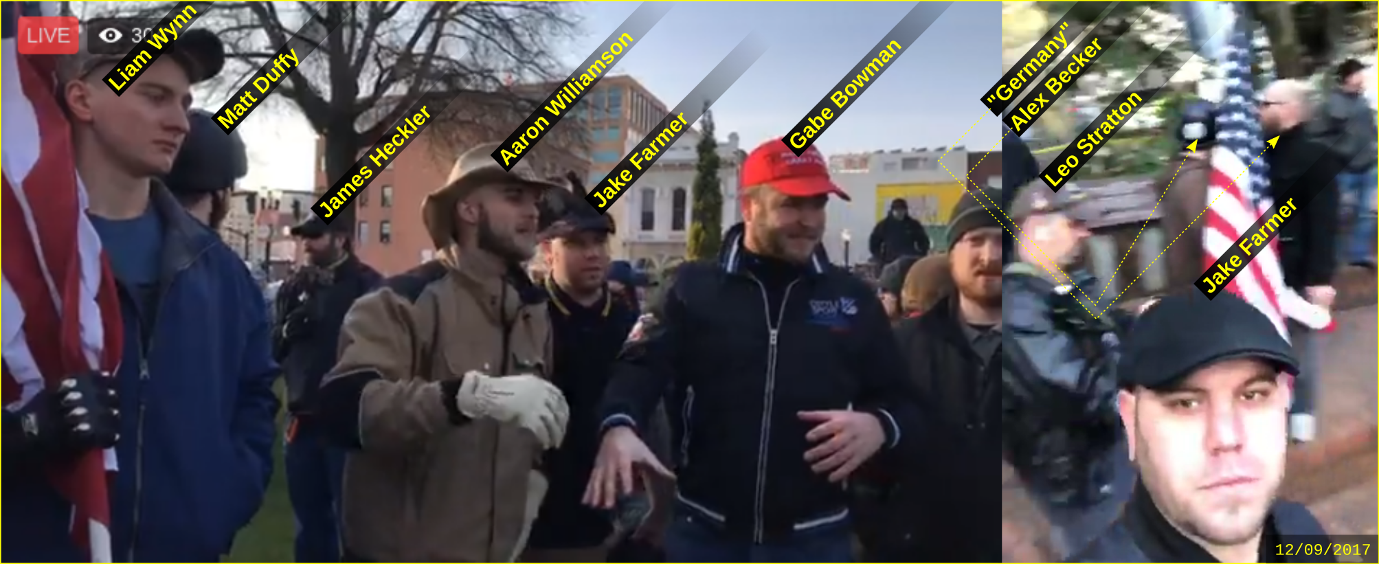 Jake Farmer at an anti-immigrant hate rally
