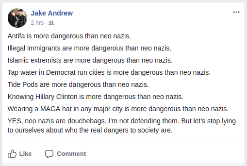 Jake Farmer pretends Nazis are not a threat