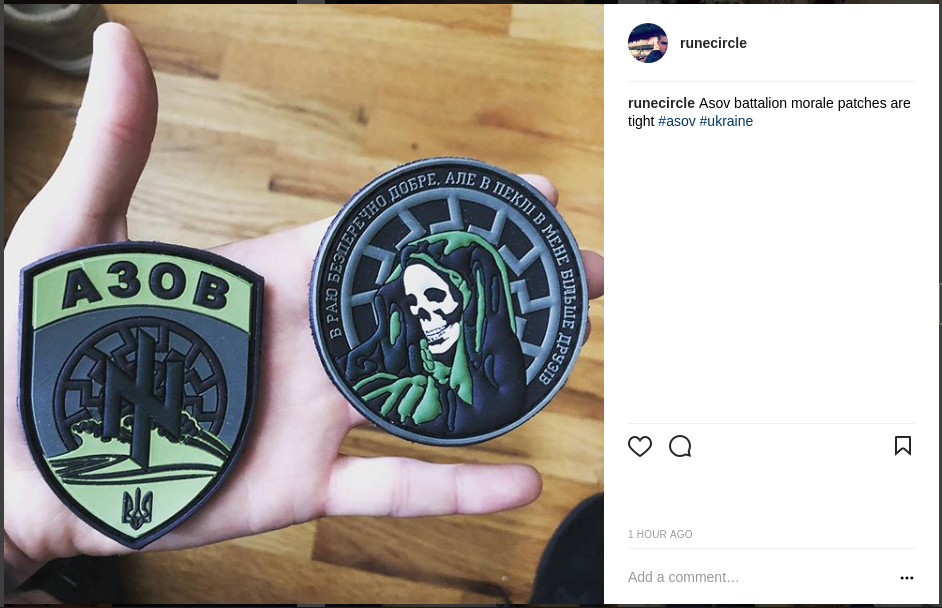 Schomaker with Azov morale patches