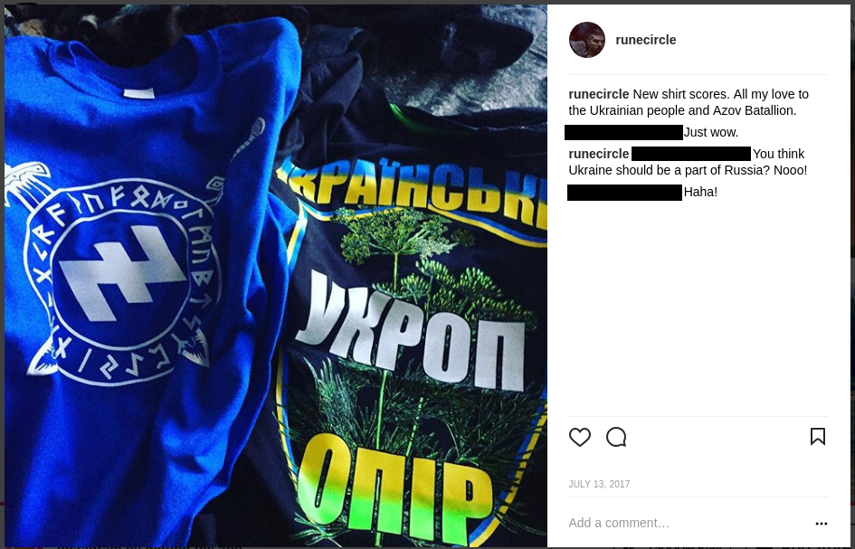 Schomaker with Azov shirts