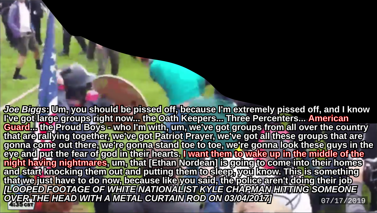 Biggs celebrates white nationalist Kyle Chapman