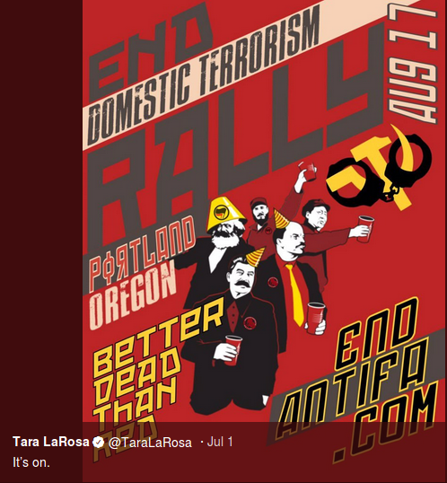 Tara LaRosa promotes Biggs fascist rally
