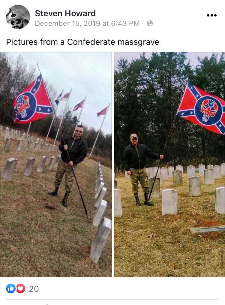 - IMAGE - Steven Shane Howard with confederate flag