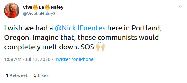 - IMAGE - haley adams tweets at nick fuentes