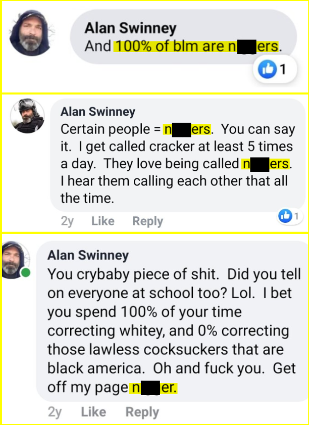 - IMAGE - alan swinney is racist