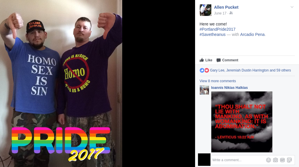 Allen Pucket and Arcadio Pena denigrate the LGBTQ community