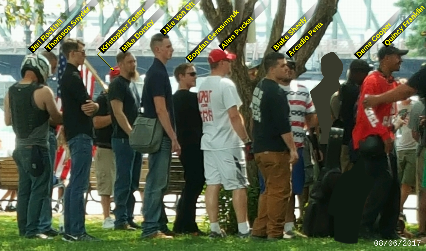 Dorsey at a Patriot Prayer rally