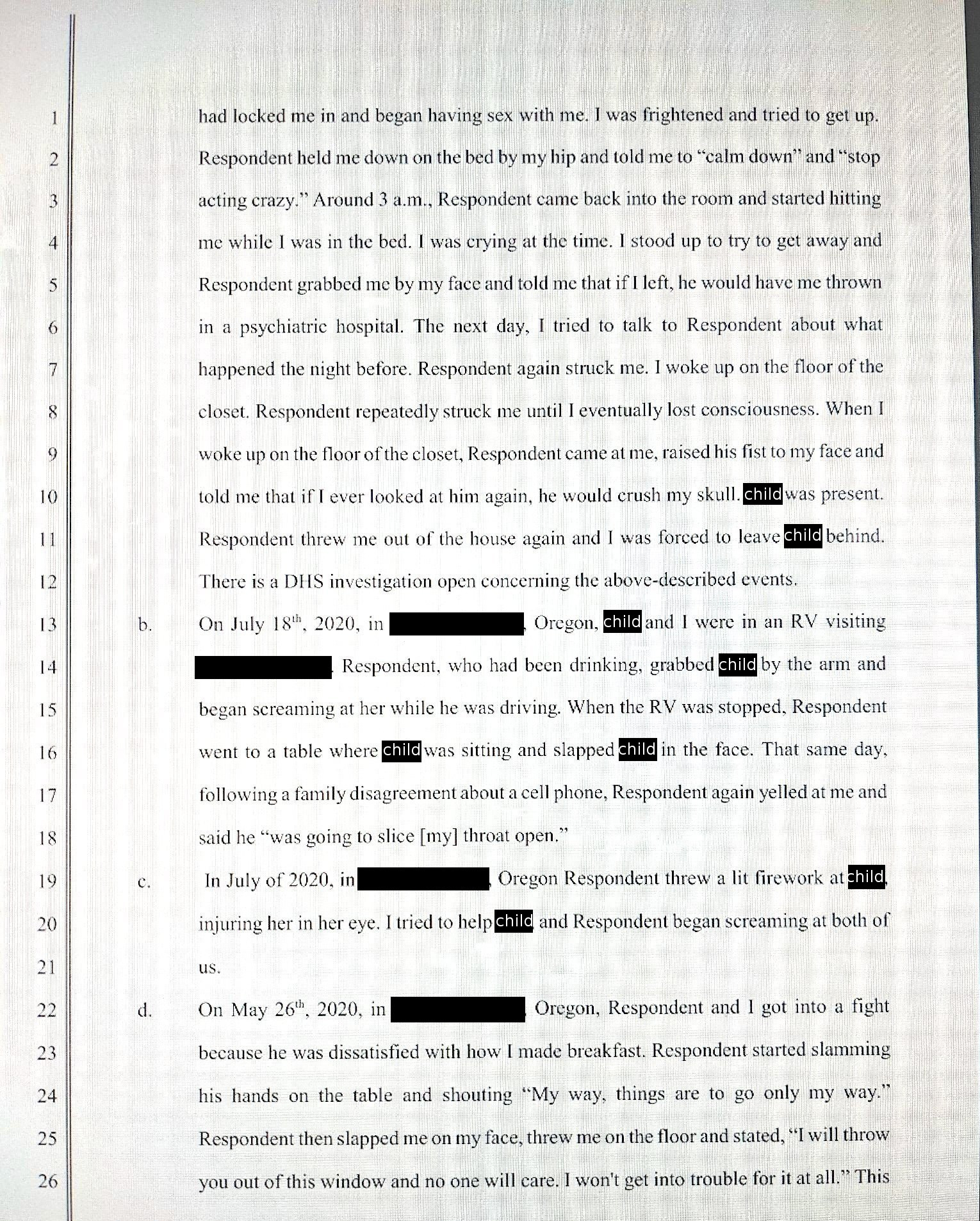 - IMAGE - Court document detailing Alexander Pappas' physical, sexual, and psychological abuse
