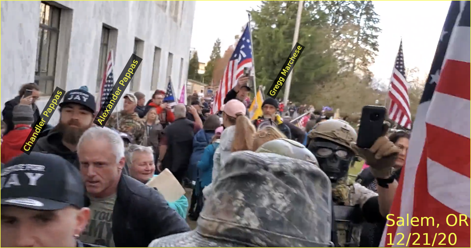 - IMAGE - View of the crowd at capitol building in Salem Oregon including Chandler Pappas, Alexander Pappas, and Gregg Marchese.
