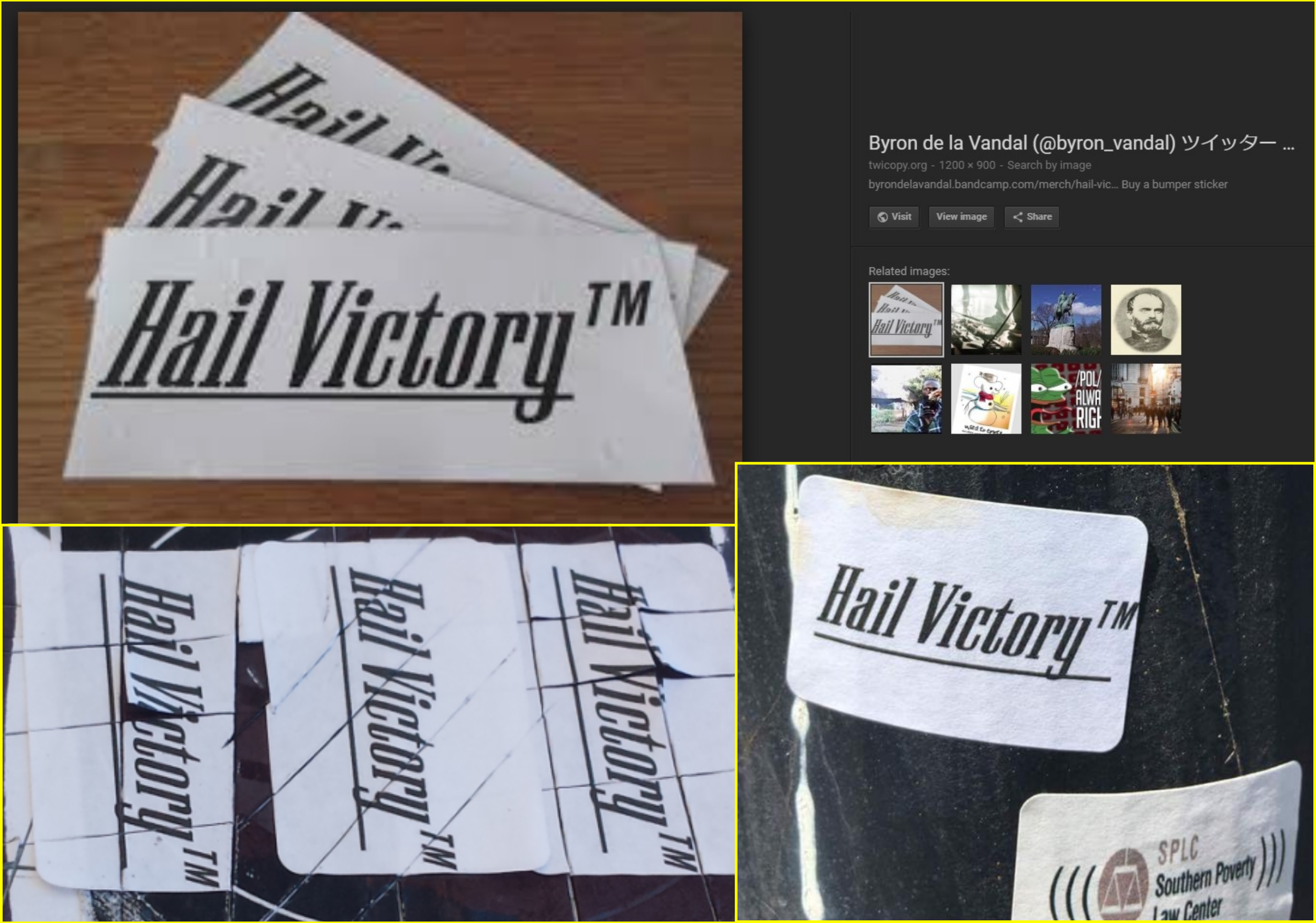 Byron de la Vandal Nazi slogan stickers