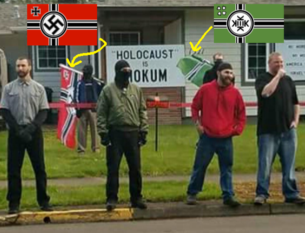 the kekistan flag flown by nazis in Springfield OR