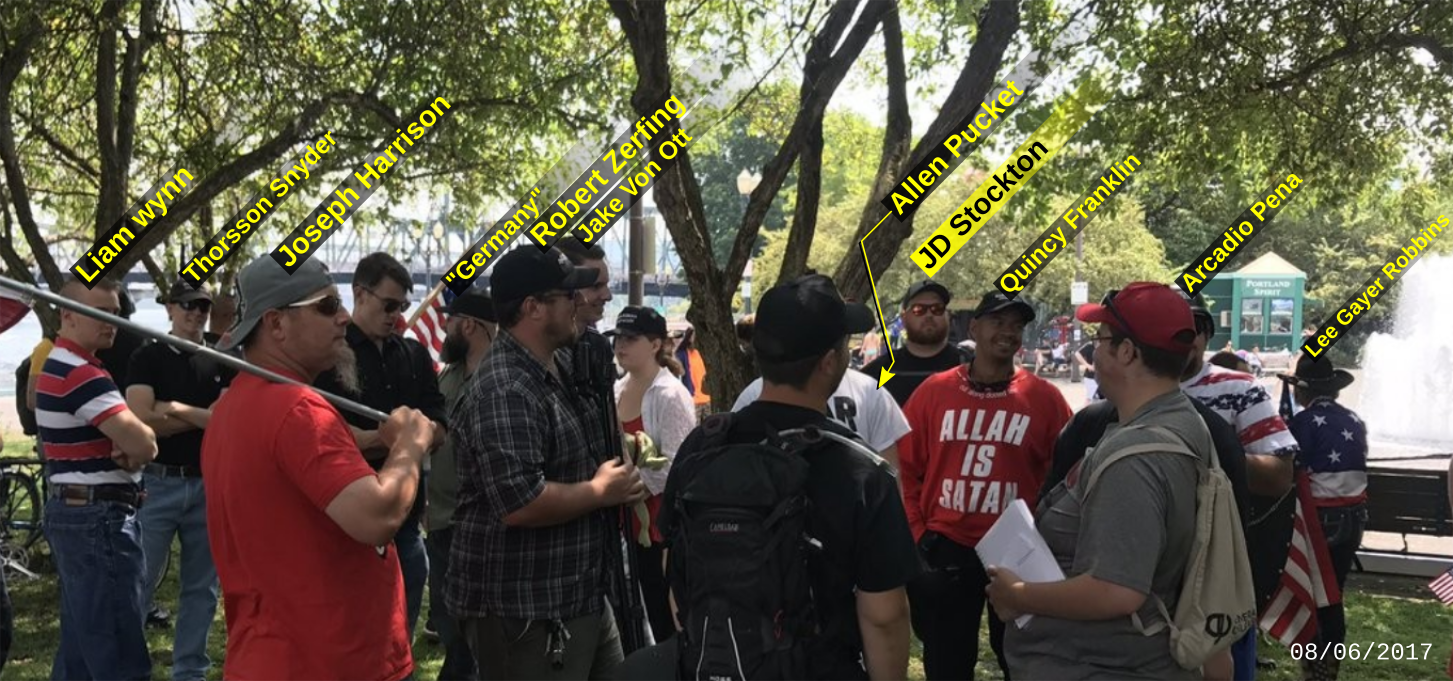 JD Stockton attends a Patriot Prayer hate rally