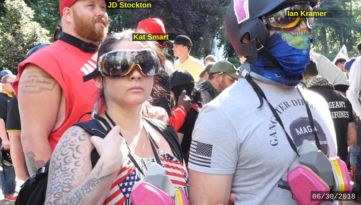 JD Stockton attends a Patriot Prayer hate rally