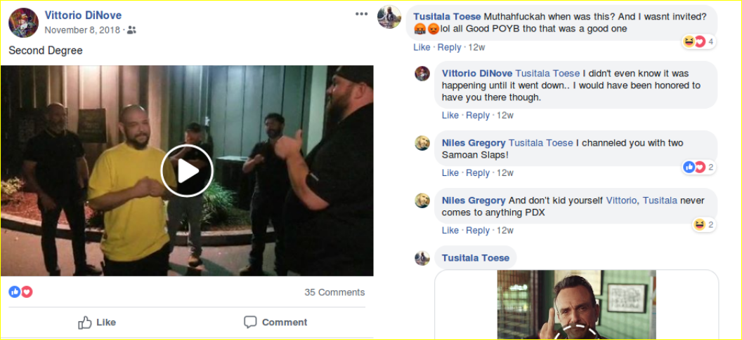 Costello posts video of his induction to the Proud Boys hate group