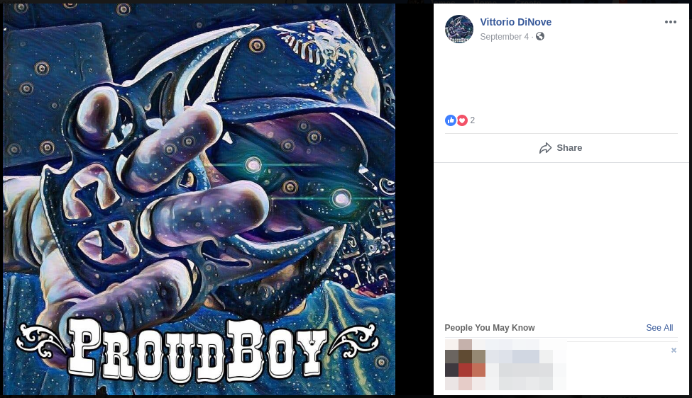 Costello posts on facebook that indicating that he is a Proud Boy