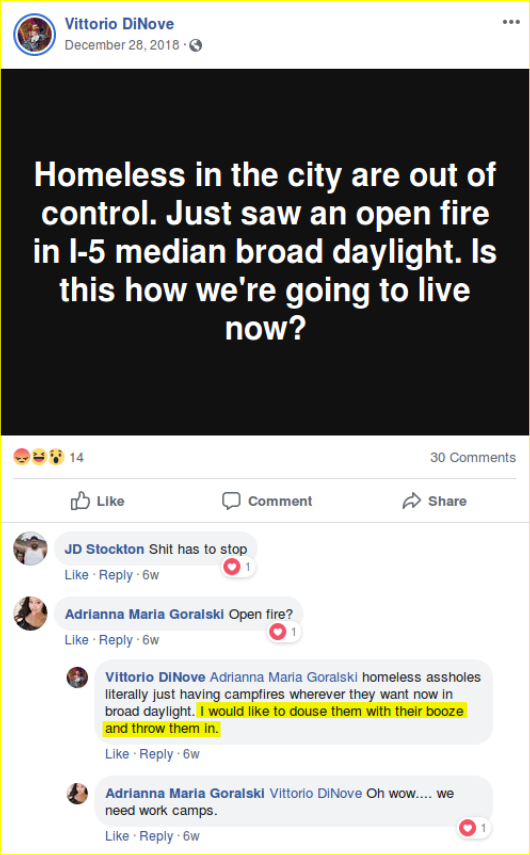 Kim Costello would like to burn houseless Portland residents to death.