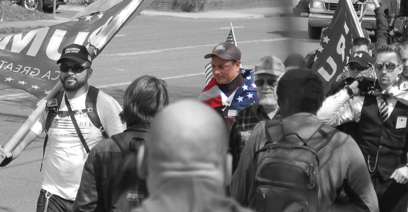 Kristopher Foster at a Patriot Prayer event