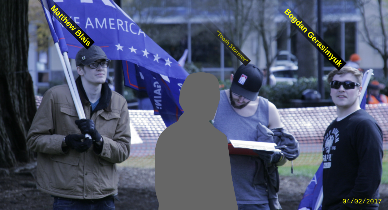 Matt Blais attends a patriot prayer rally