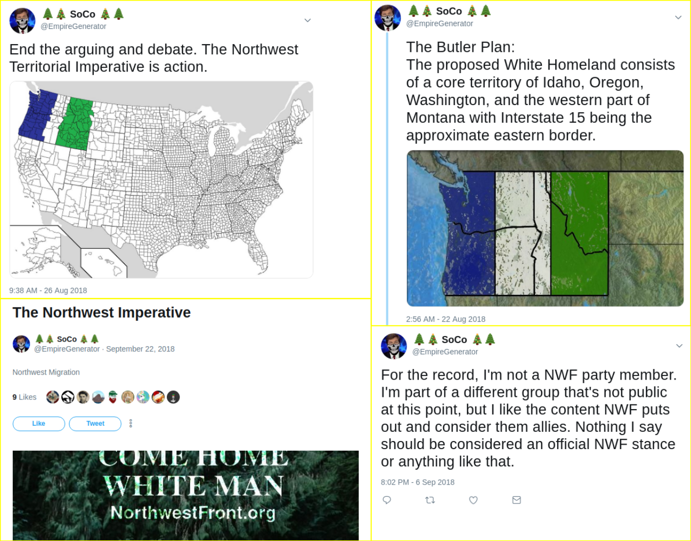 Matt Blais propagandizes for the Northwest Front