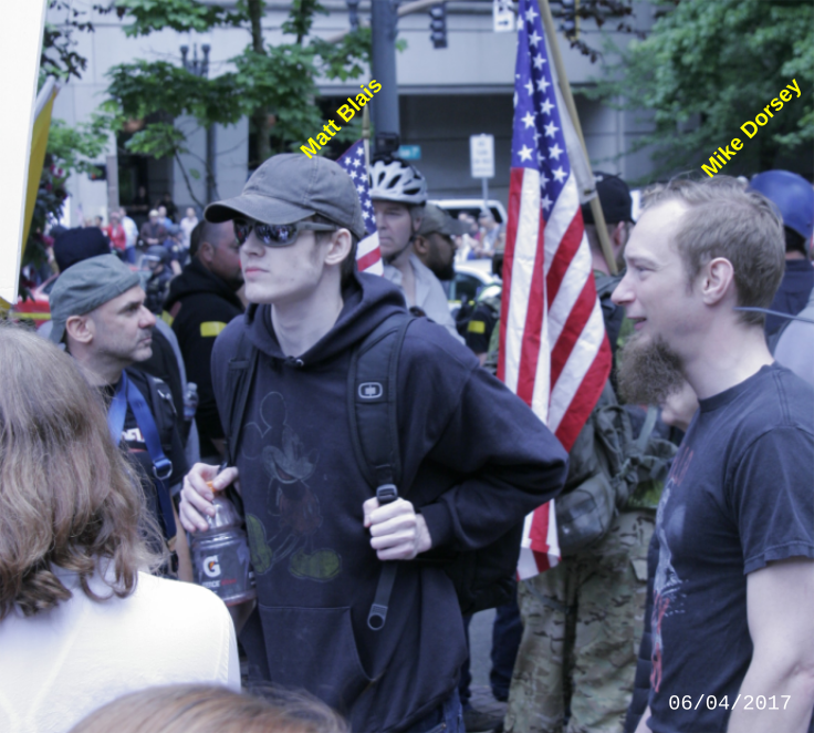 Dorsey at a Patriot Prayer rally