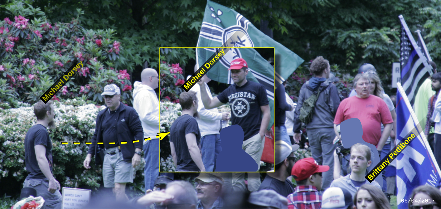 Dorsey at a Patriot Prayer rally