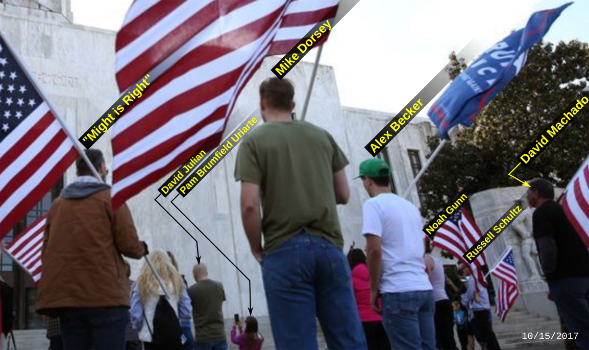 Dorsey and PDX stormers with Patriot Prayer