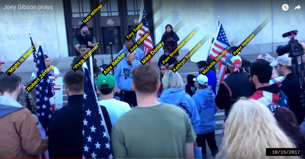 Dorsey and PDX stormers with Patriot Prayer