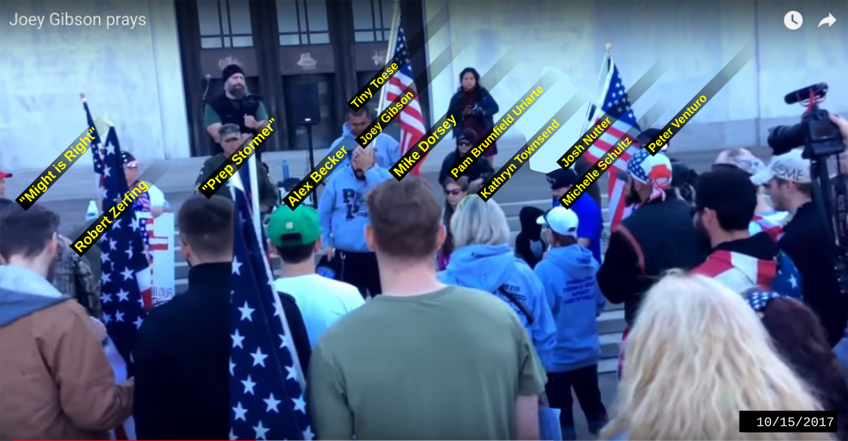 Dorsey and PDX stormers with Patriot Prayer