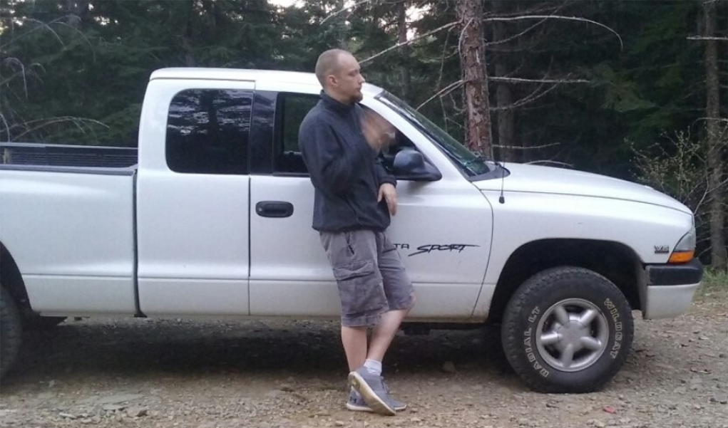 Dorsey with his white Dodge truck