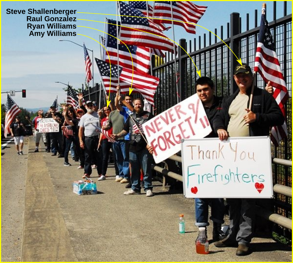 Amy and Ryan Williams associate with fascists at a flag waving event