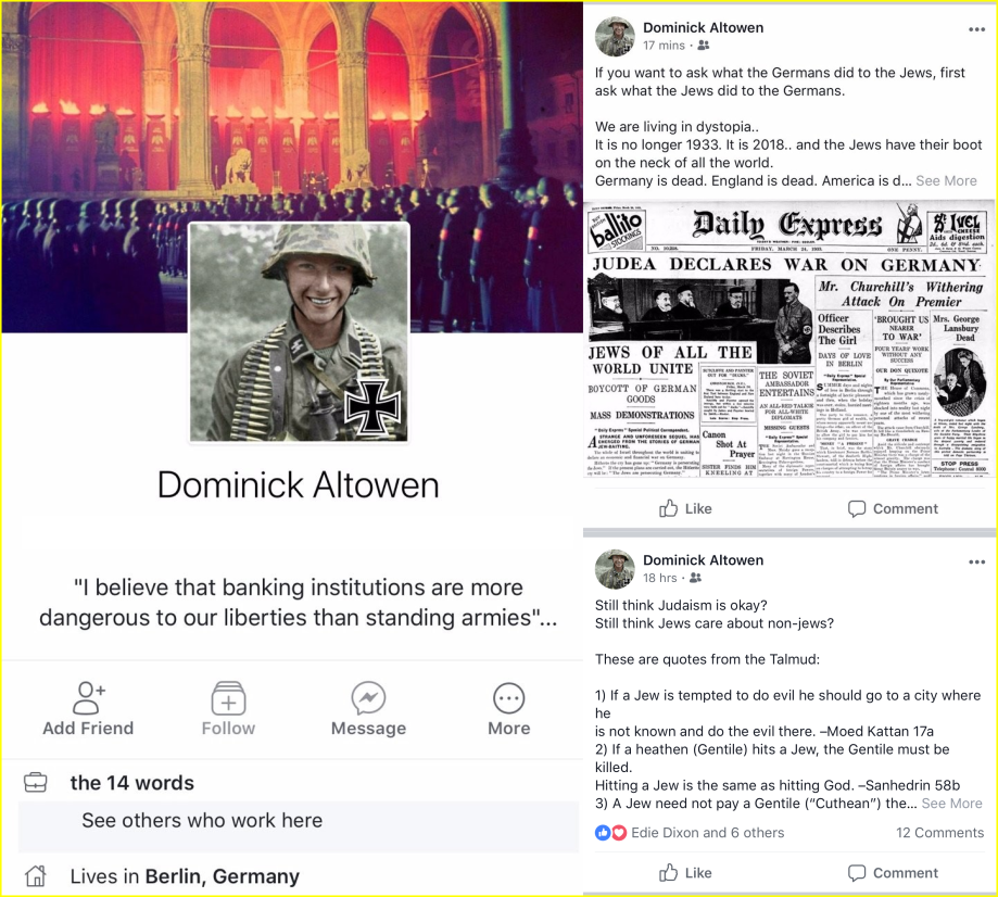 Dominick Owen is an open Nazi