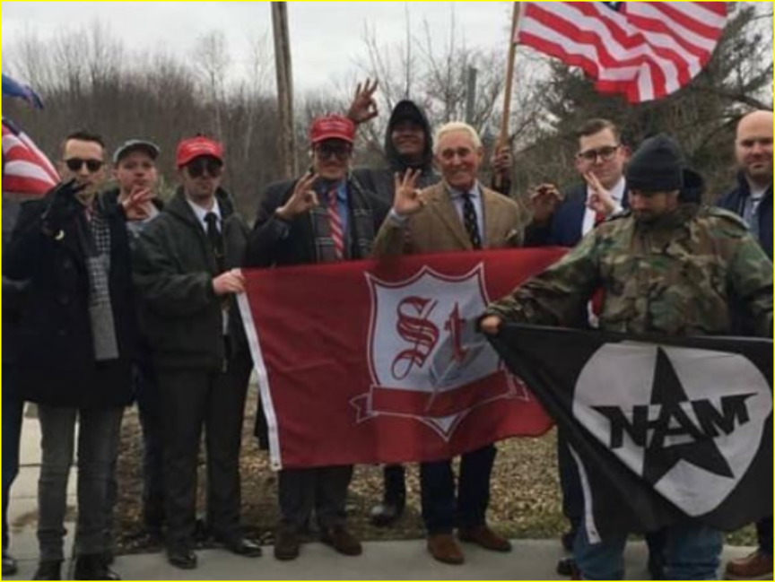 Toese with a fascist flag