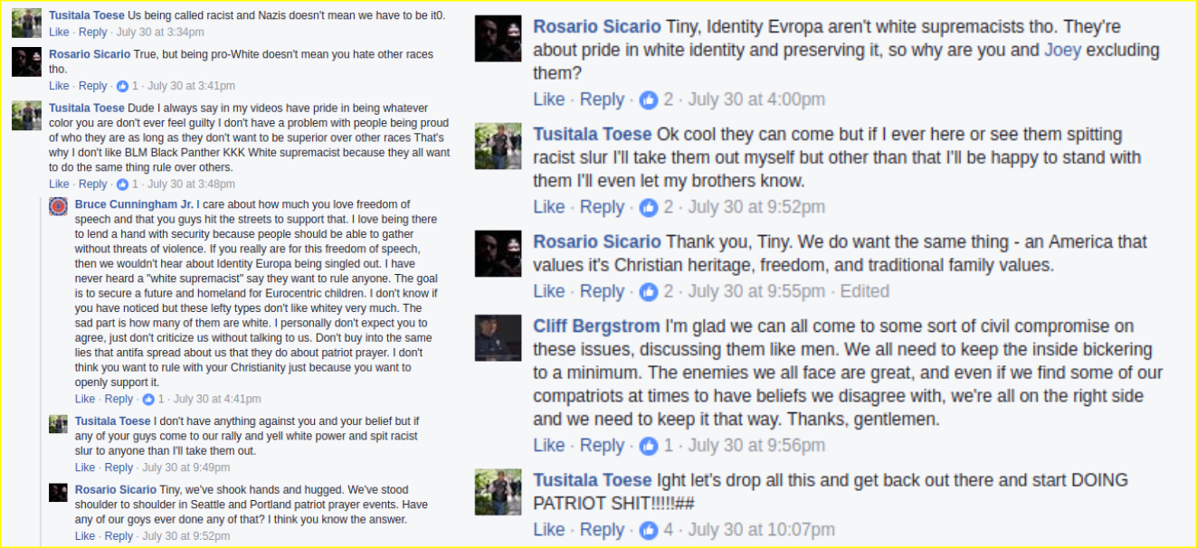 Toese makes friends with white nationalists